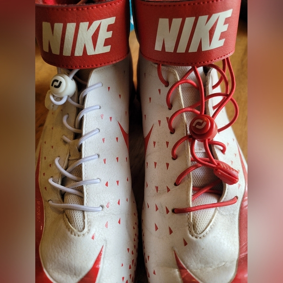 Nike Red and White Hightop Cleats Size 13 - Picture 7 of 7